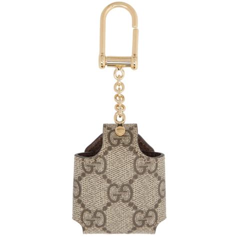 Gucci's Beige GG Ophidia AirPods Case Keychain